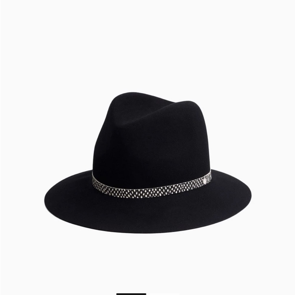 Rag & Bone Wool Floppy Brim Black Fedora Small